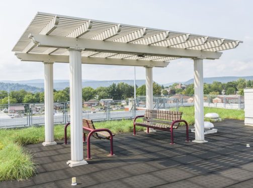 mountain view - rooftop benches